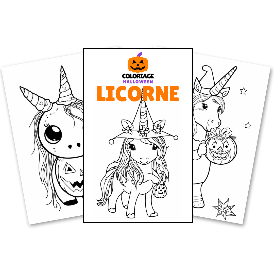 coloriage halloween licorne