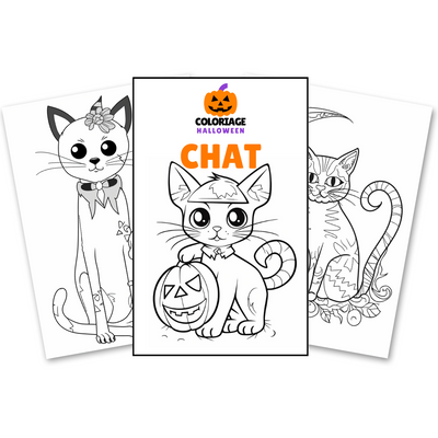 coloriage halloween chat