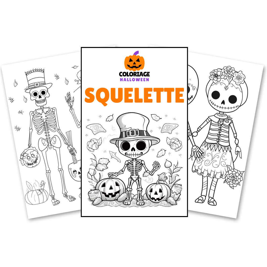 coloriage halloween squelette